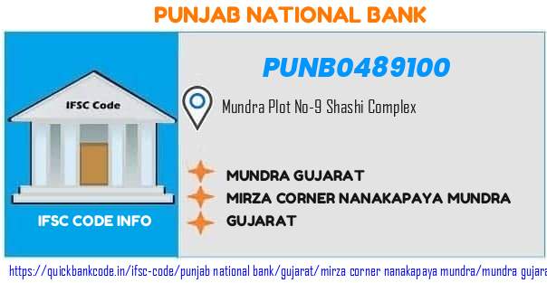 Punjab National Bank Mundra Gujarat PUNB0489100 IFSC Code