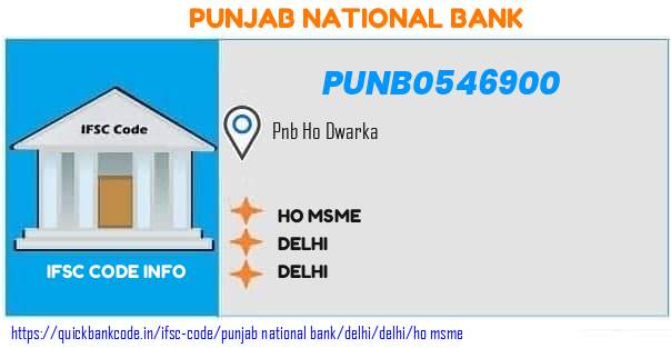PUNB0546900 Punjab National Bank. HO MSME