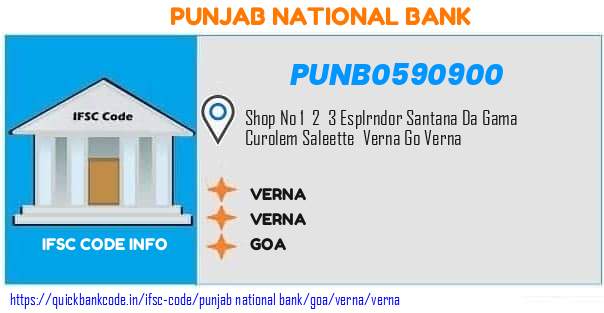 Punjab National Bank Verna PUNB0590900 IFSC Code