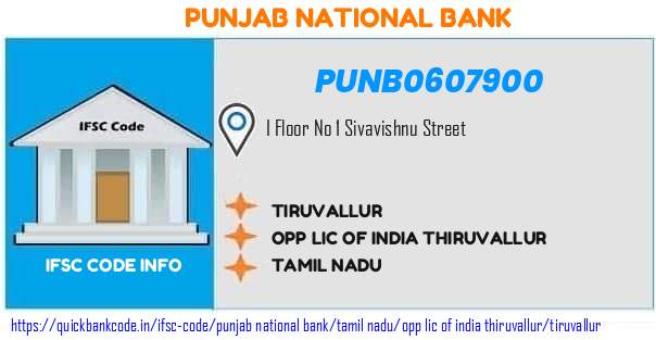 Punjab National Bank Tiruvallur PUNB0607900 IFSC Code