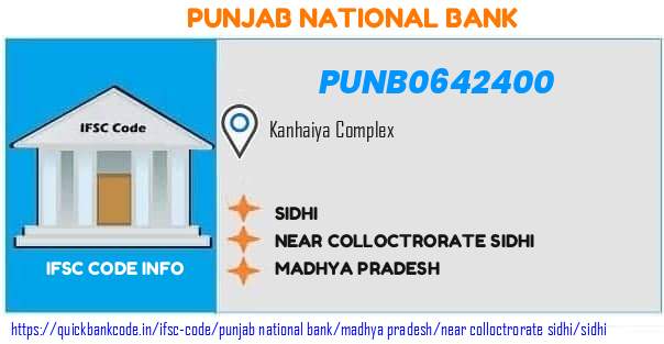 Punjab National Bank Sidhi PUNB0642400 IFSC Code