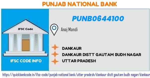 Punjab National Bank Dankaur PUNB0644100 IFSC Code