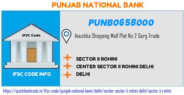 Punjab National Bank Sector Ii Rohini PUNB0658000 IFSC Code
