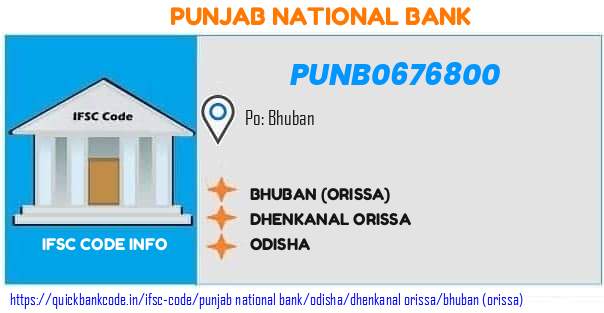 Punjab National Bank Bhuban orissa PUNB0676800 IFSC Code