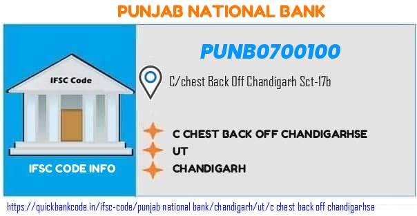 Punjab National Bank C Chest Back Off Chandigarhse PUNB0700100 IFSC Code