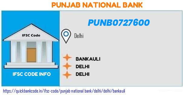 Punjab National Bank Bankauli PUNB0727600 IFSC Code