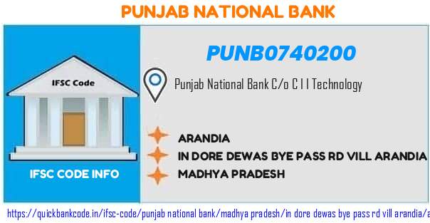 Punjab National Bank Arandia PUNB0740200 IFSC Code