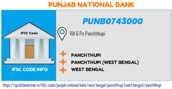 Punjab National Bank Panchthupi PUNB0743000 IFSC Code