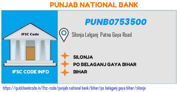 Punjab National Bank Silonja PUNB0753500 IFSC Code