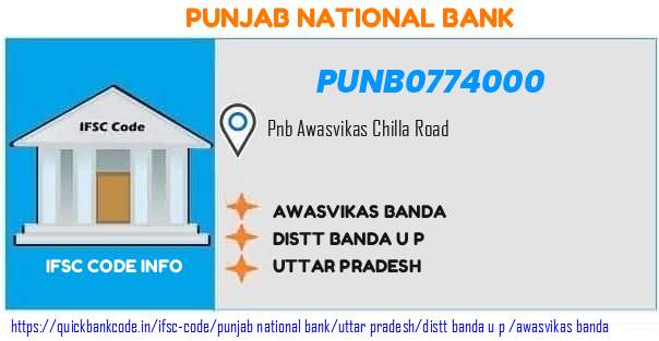 PUNB0774000 Punjab National Bank. AWASVIKAS BANDA