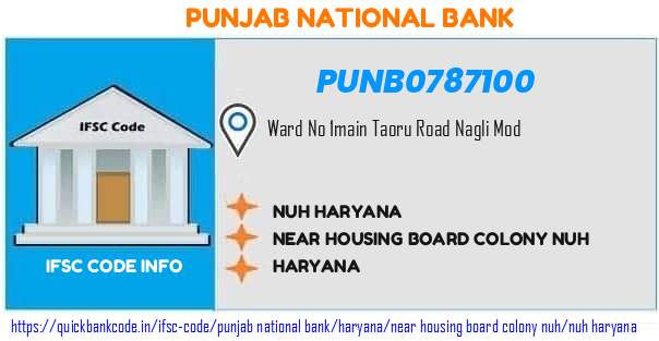Punjab National Bank Nuh Haryana PUNB0787100 IFSC Code