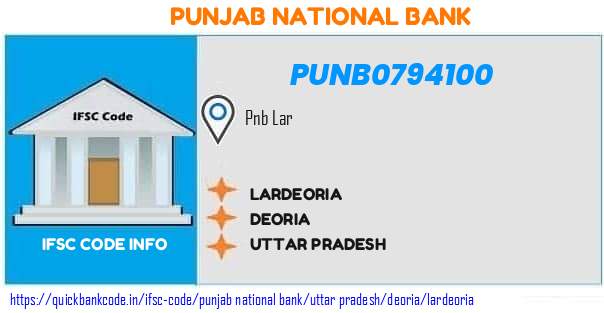 Punjab National Bank Lardeoria PUNB0794100 IFSC Code