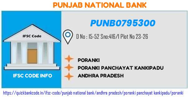 Punjab National Bank Poranki PUNB0795300 IFSC Code