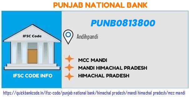 Punjab National Bank Mcc Mandi PUNB0813800 IFSC Code