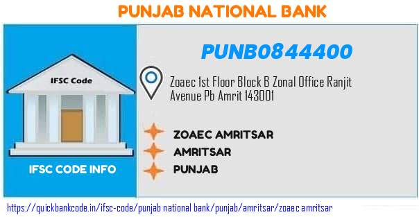 Punjab National Bank Zoaec Amritsar PUNB0844400 IFSC Code