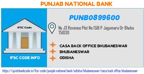 Punjab National Bank Casa Back Office Bhubaneswar PUNB0899600 IFSC Code