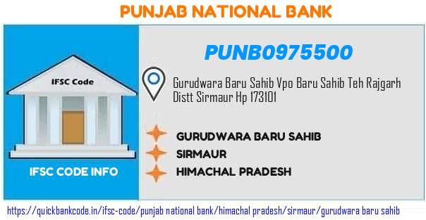 Punjab National Bank Gurudwara Baru Sahib PUNB0975500 IFSC Code