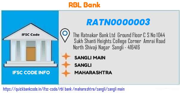 Rbl Bank Sangli Main RATN0000003 IFSC Code