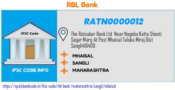 Rbl Bank Mhaisal RATN0000012 IFSC Code
