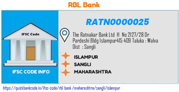 Rbl Bank Islampur RATN0000025 IFSC Code