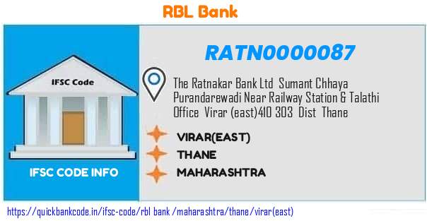 RATN0000087 RBL Bank. VIRAR(EAST)