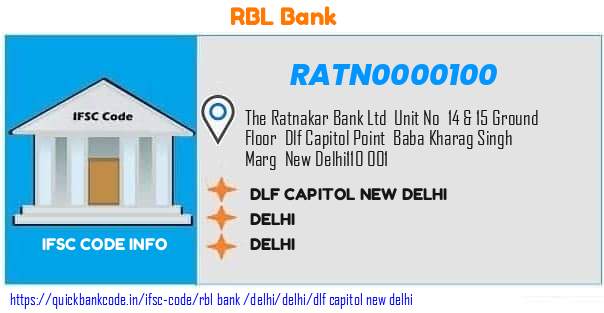 Rbl Bank Dlf Capitol New Delhi RATN0000100 IFSC Code