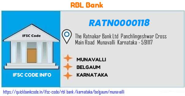 Rbl Bank Munavalli RATN0000118 IFSC Code