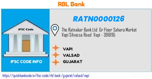 Rbl Bank Vapi RATN0000126 IFSC Code