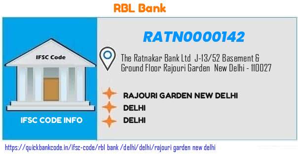 RATN0000142 RBL Bank. RAJOURI GARDEN, NEW DELHI