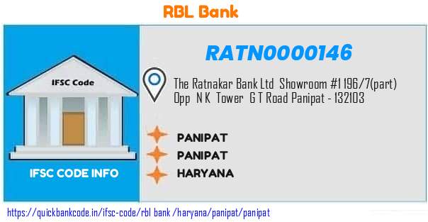 Rbl Bank Panipat RATN0000146 IFSC Code