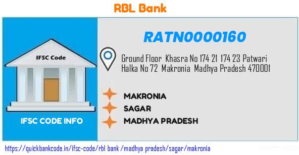 Rbl Bank Makronia RATN0000160 IFSC Code