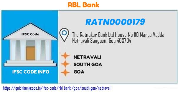 Rbl Bank Netravali RATN0000179 IFSC Code