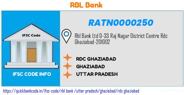 Rbl Bank Rdc Ghaziabad RATN0000250 IFSC Code