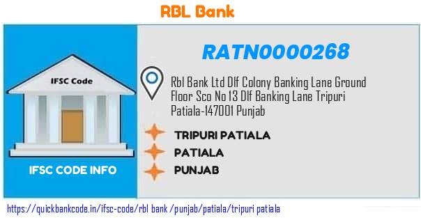 Rbl Bank Tripuri Patiala RATN0000268 IFSC Code