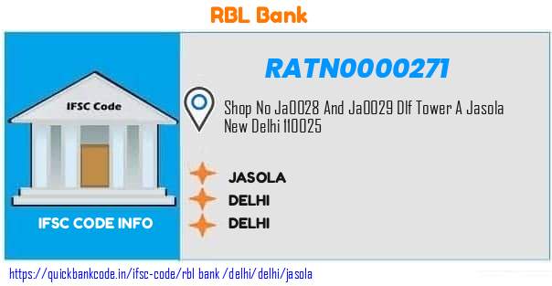 Rbl Bank Jasola RATN0000271 IFSC Code