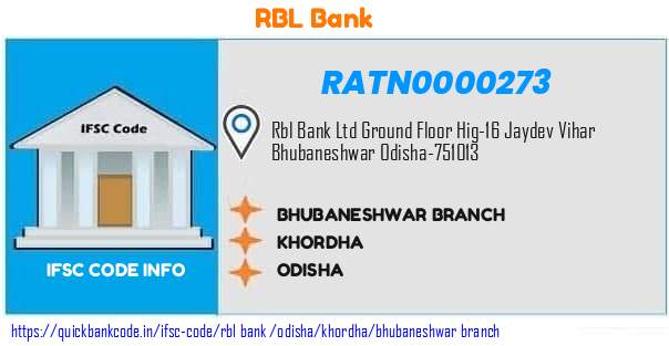 Rbl Bank Bhubaneshwar Branch RATN0000273 IFSC Code