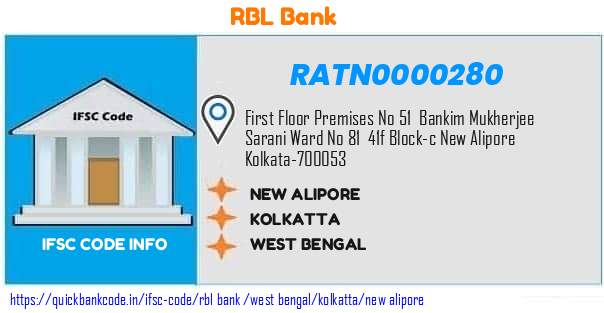 Rbl Bank New Alipore RATN0000280 IFSC Code