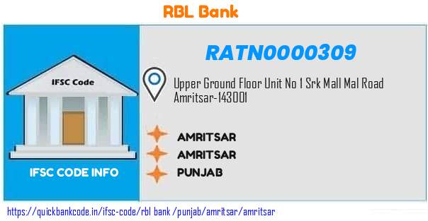 Rbl Bank Amritsar RATN0000309 IFSC Code