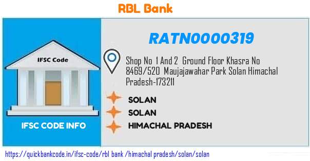 Rbl Bank Solan RATN0000319 IFSC Code