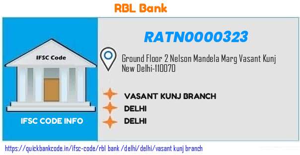 Rbl Bank Vasant Kunj Branch RATN0000323 IFSC Code