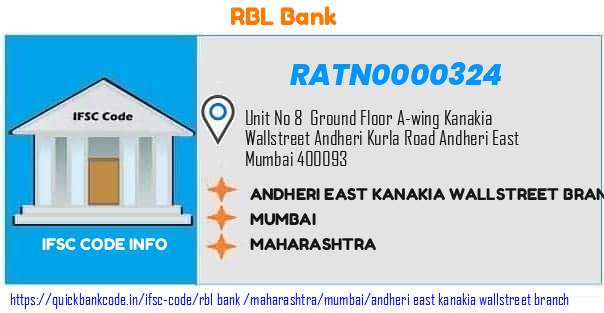 Rbl Bank Andheri East Kanakia Wallstreet Branch RATN0000324 IFSC Code