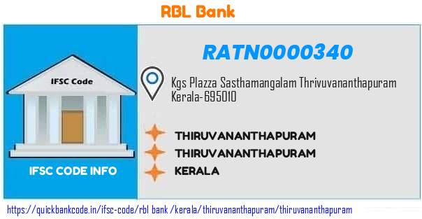 Rbl Bank Thiruvananthapuram RATN0000340 IFSC Code