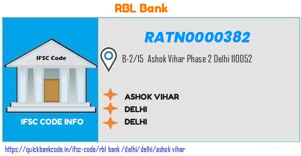 Rbl Bank Ashok Vihar RATN0000382 IFSC Code