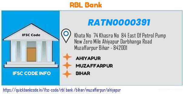 Rbl Bank Ahiyapur RATN0000391 IFSC Code