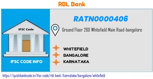 RATN0000406 RBL Bank. WHITEFIELD
