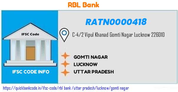 Rbl Bank Gomti Nagar RATN0000418 IFSC Code