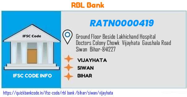 Rbl Bank Vijayhata RATN0000419 IFSC Code