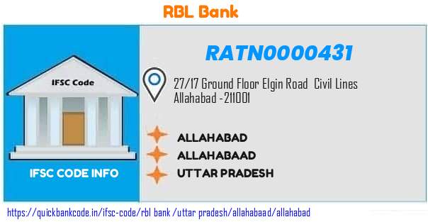Rbl Bank Allahabad RATN0000431 IFSC Code