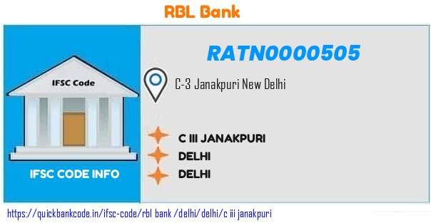 Rbl Bank C Iii Janakpuri RATN0000505 IFSC Code