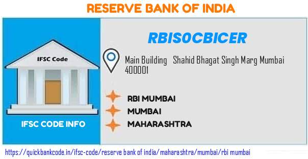 Reserve Bank of India Rbi Mumbai RBIS0CBICER IFSC Code